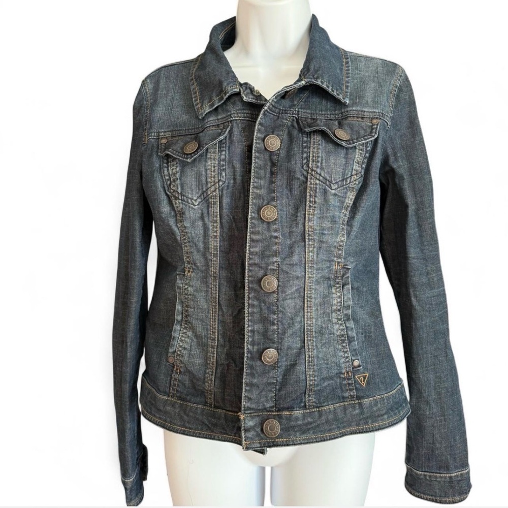 Vintage Guess Dark Blue Denim Jacket Women’s Size M